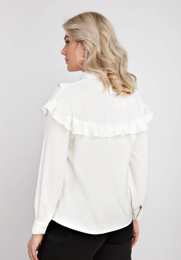 Блуза с рюшами на пуговицах шир.  580, рис. 3