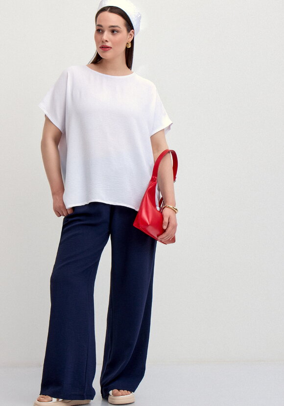 Брюки палаццо на резинке с карманами шир.  580, рис. 12