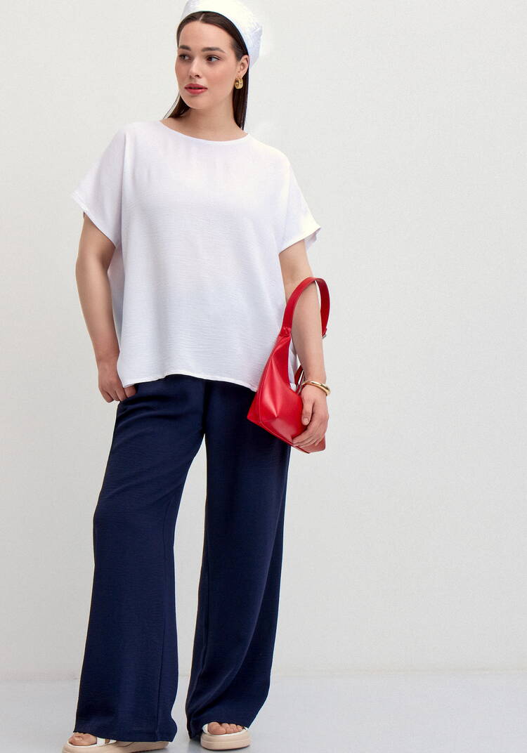 Брюки палаццо на резинке с карманами шир.  750, рис. 12