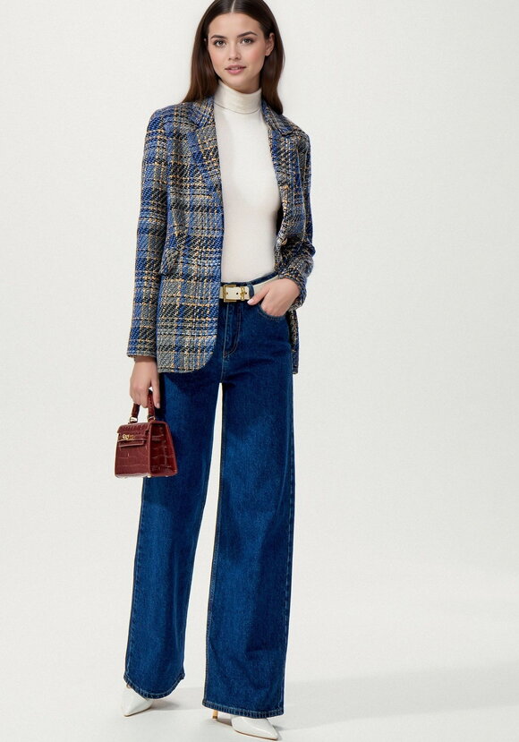 Джинсы прямого кроя с высокой посадкой шир.  580, рис. 28