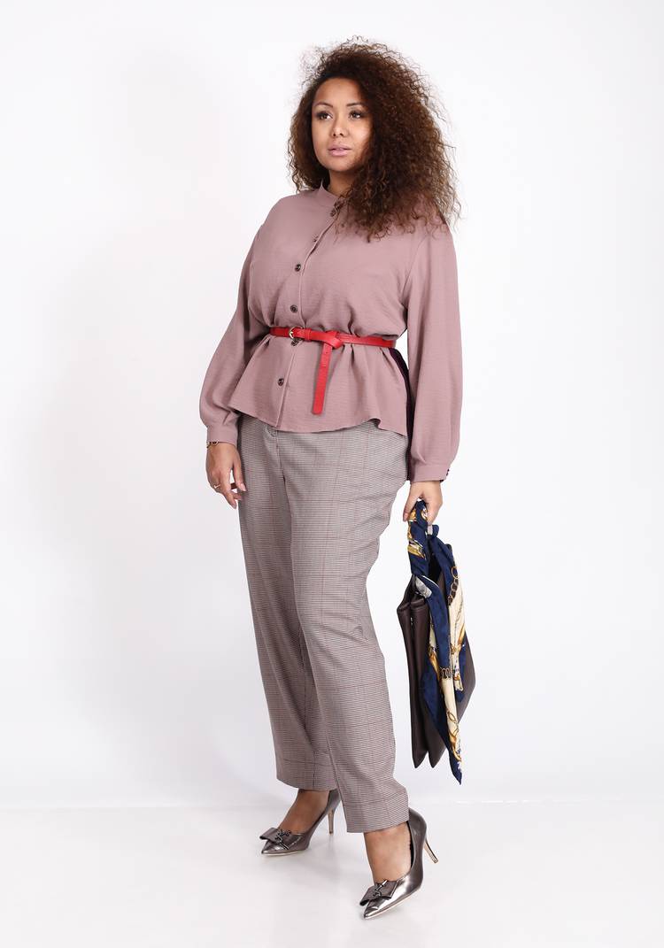 Брюки широкие с принтом пье-де-пуль шир.  750, рис. 3