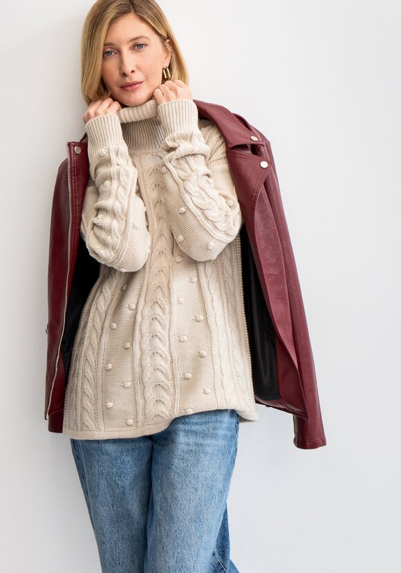 Джемпер с высокой горловиной и косами шир.  580, рис. 14