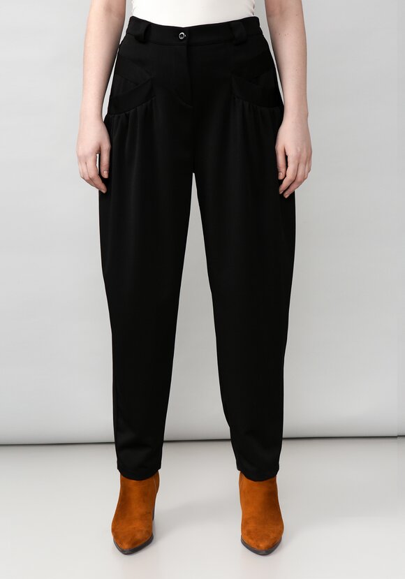 Брюки женские со сборкой на карманах шир.  580, рис. 4