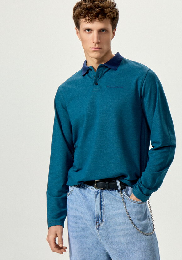 Джемпер-поло с вышивкой на груди шир.  580, рис. 1