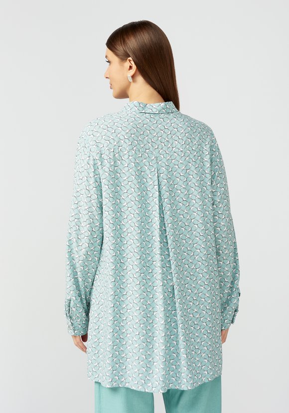 Блуза с отложным воротником на стойке шир.  580, рис. 15