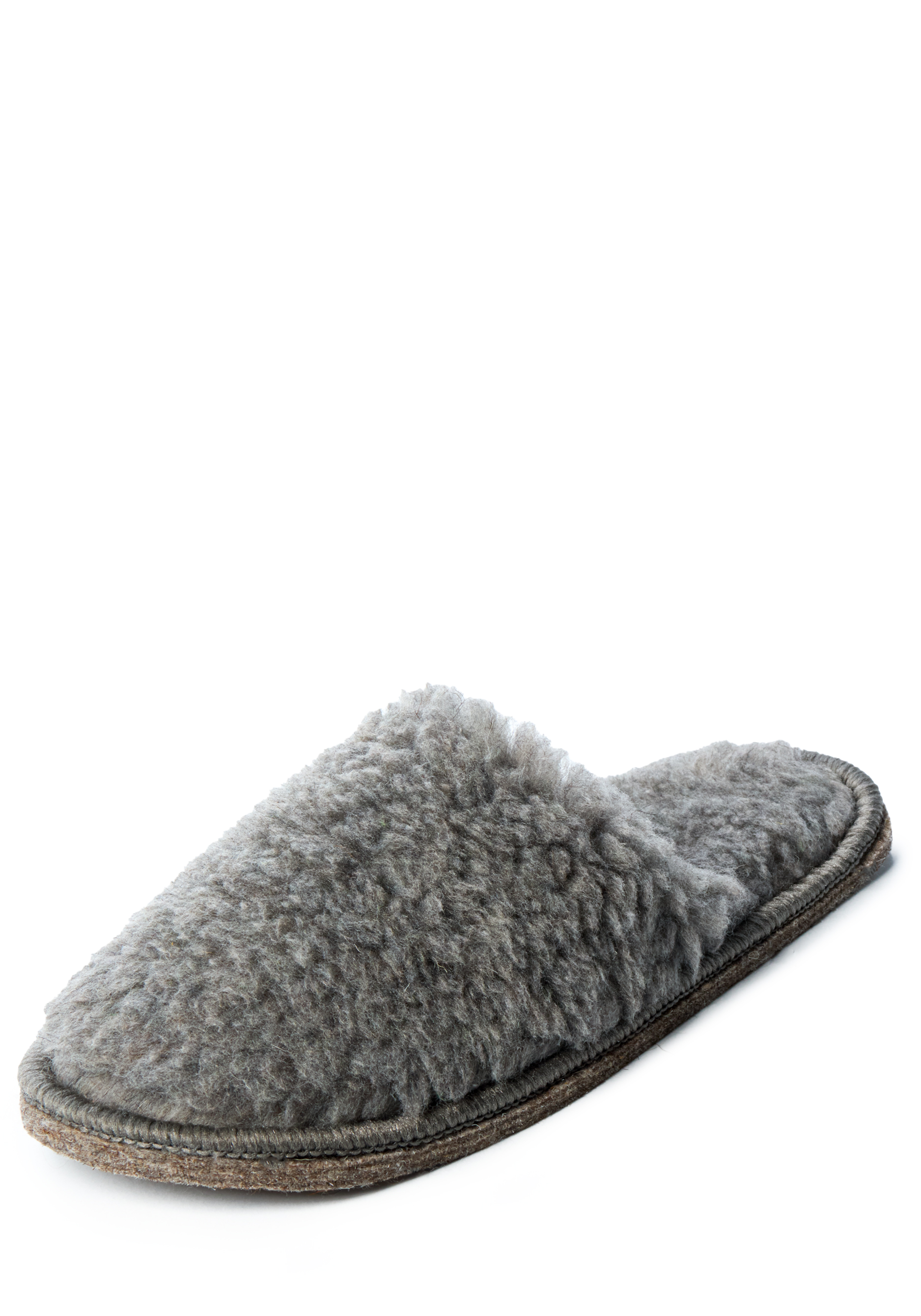 

Тапочки из овечьей шeрсти, Серый