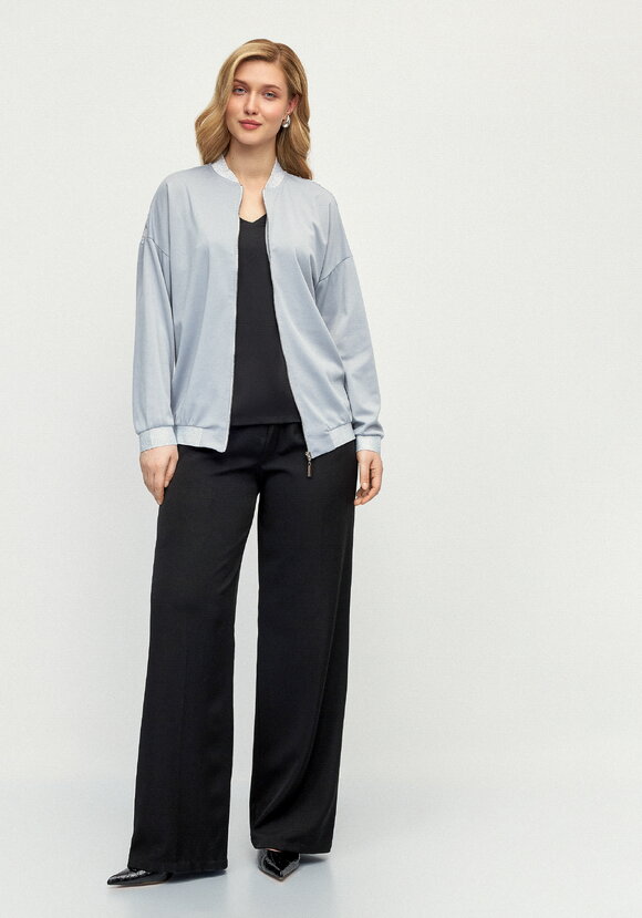 Бомбер трикотажный с ажурной спинкой шир.  580, рис. 7