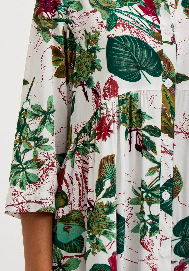 Платье рубашка с тропическим принтом шир.  750, рис. 14