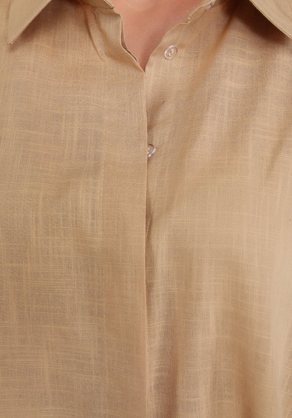 Блуза-рубашка однотонная оверсайз шир.  580, рис. 4