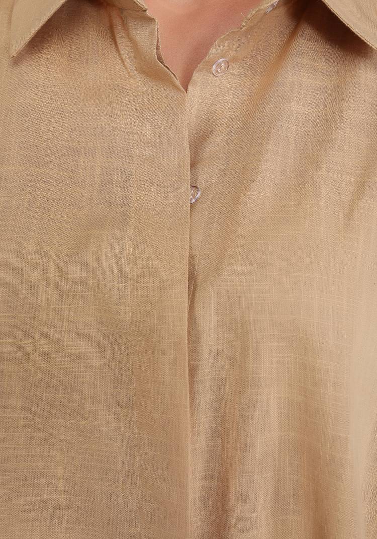 Блуза-рубашка однотонная оверсайз шир.  750, рис. 4