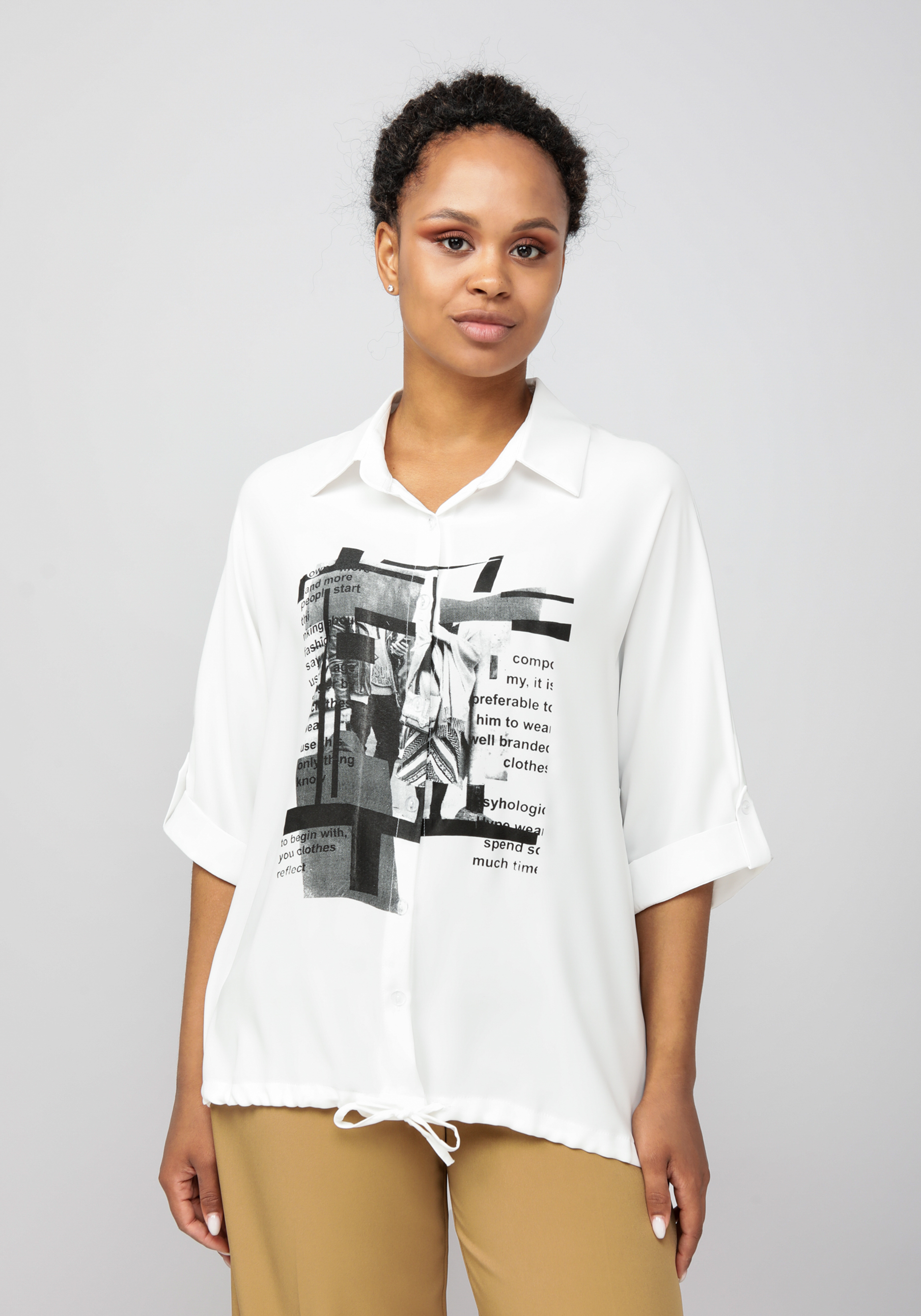 Рубашка женская "Карлин" Unit, цвет белый, размер 58 - фото 4