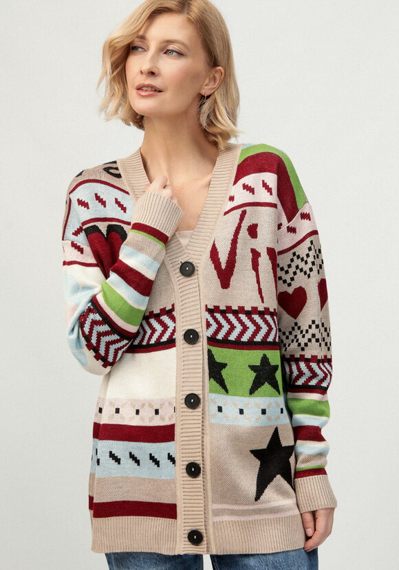 Кардиган удлиненный с ярким рисунком шир.  580, рис. 1