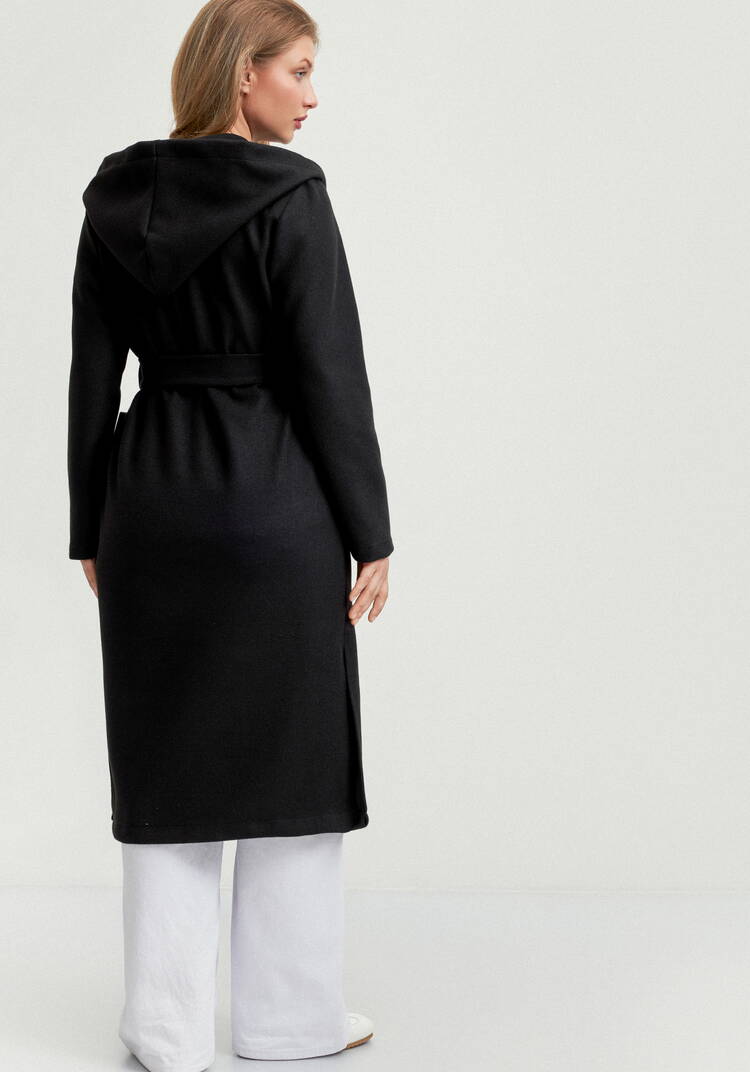 Пальто удлиненное на запах с разрезами шир.  750, рис. 24