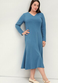 Платье длины миди с V-образным воротником