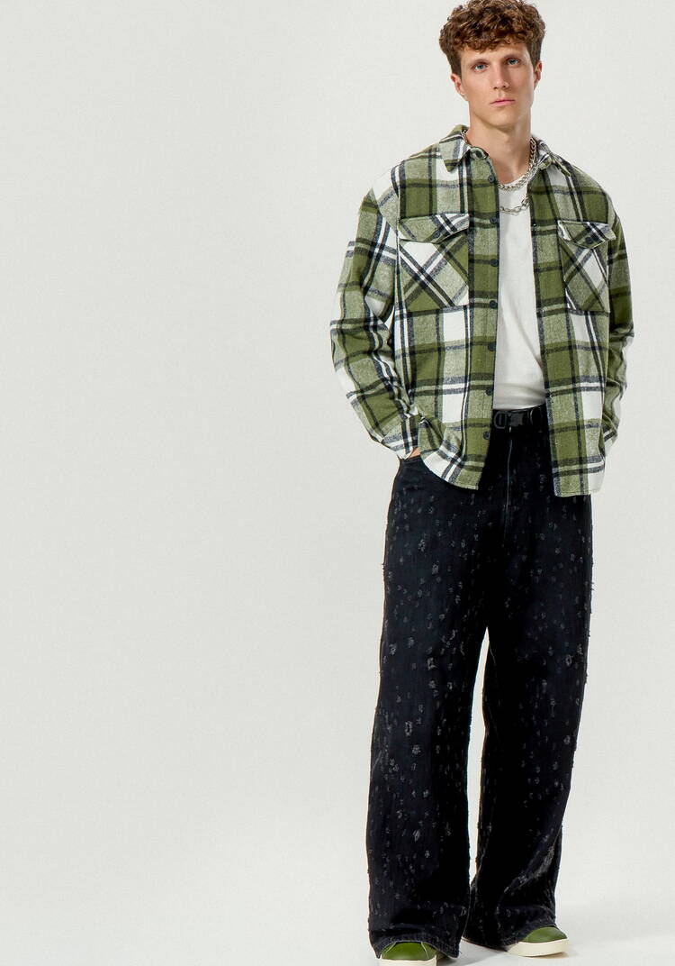 Рубашка в крупную клетку шир.  750, рис. 10