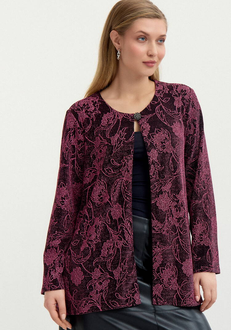 Кардиган с рисунком из люрекса шир.  750, рис. 1