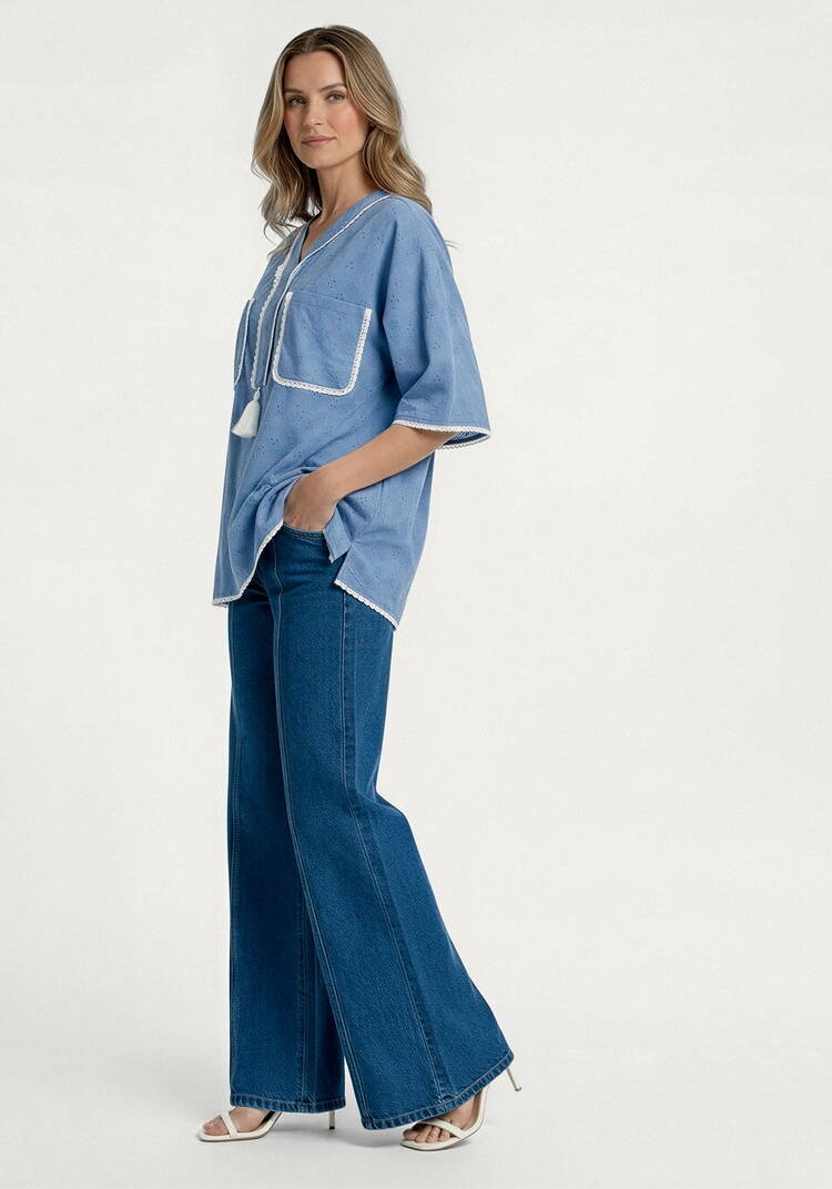 Блуза с фактурным узорoм шир.  750, рис. 2