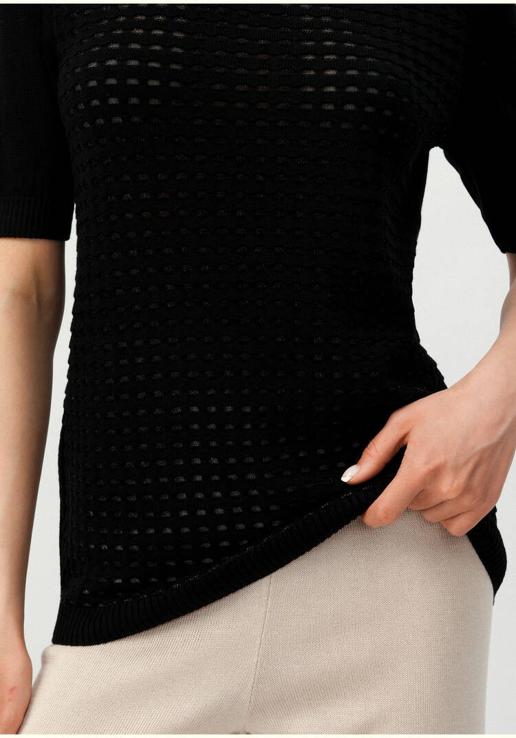 Джемпер с передней полочкой ажурной вязки шир.  750, рис. 29