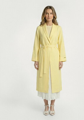 Тренч с цельнокройным воротником на пуговицах