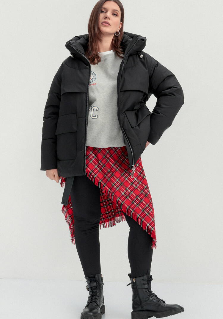 Пуховик стеганый с накладными карманами шир.  750, рис. 43