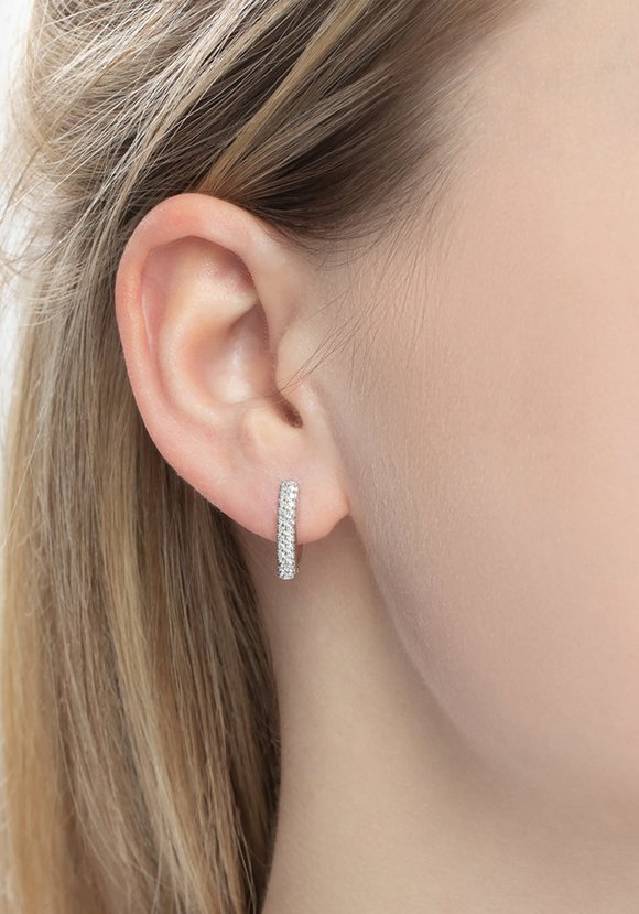 Серьги золотые Россыпь бриллиантов шир.  580, рис. 2