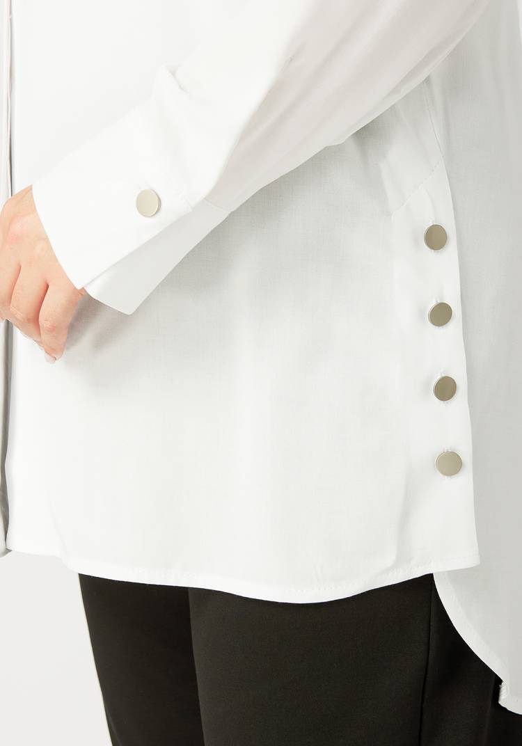 Блуза с боковыми разрезами на пуговицах шир.  750, рис. 2