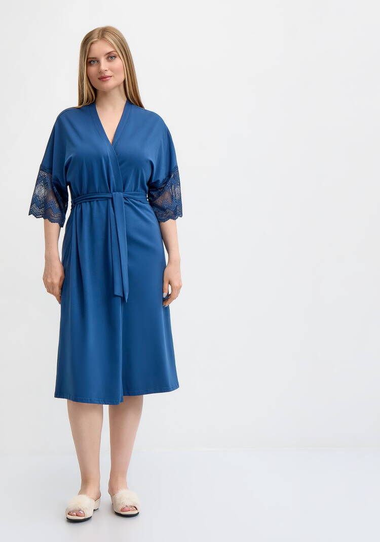 Халат с отделкой кружевом шир.  750, рис. 9