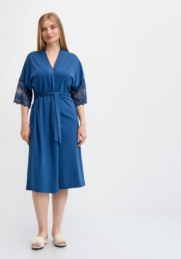 Халат с отделкой кружевом шир.  580, рис. 9