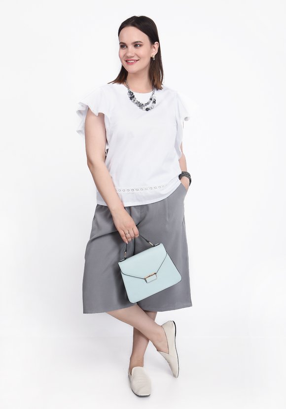 Блуза с рукавом крылышком с круглым воротом шир.  580, рис. 7