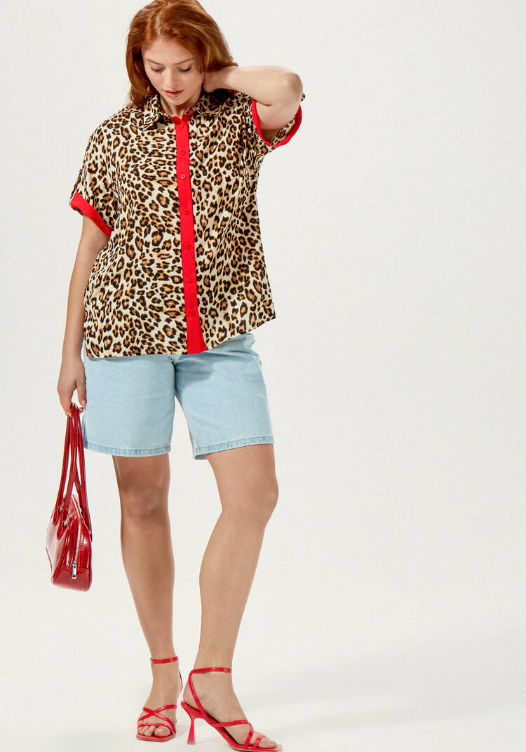 Блуза с анималистичным принтом шир.  750, рис. 8