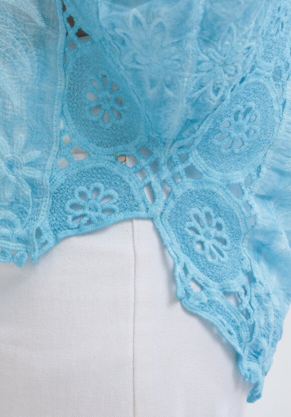 Блуза свободная с кружевным шитьем шир.  580, рис. 18
