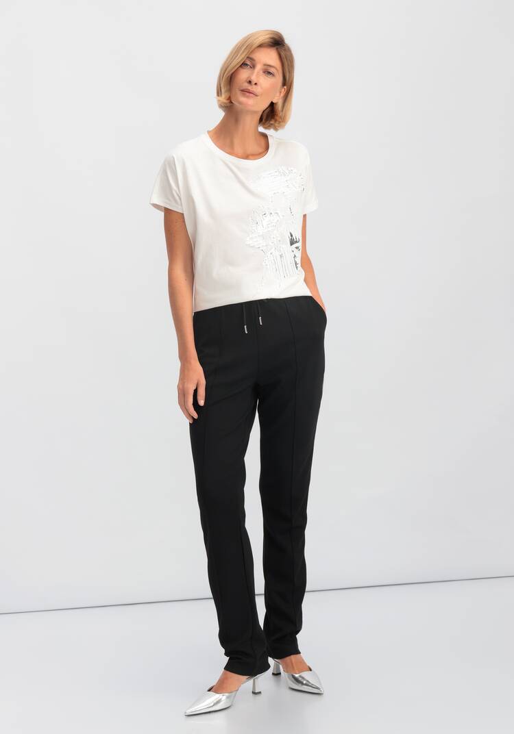 Брюки на резинке с лампасами и стрелками шир.  750, рис. 7