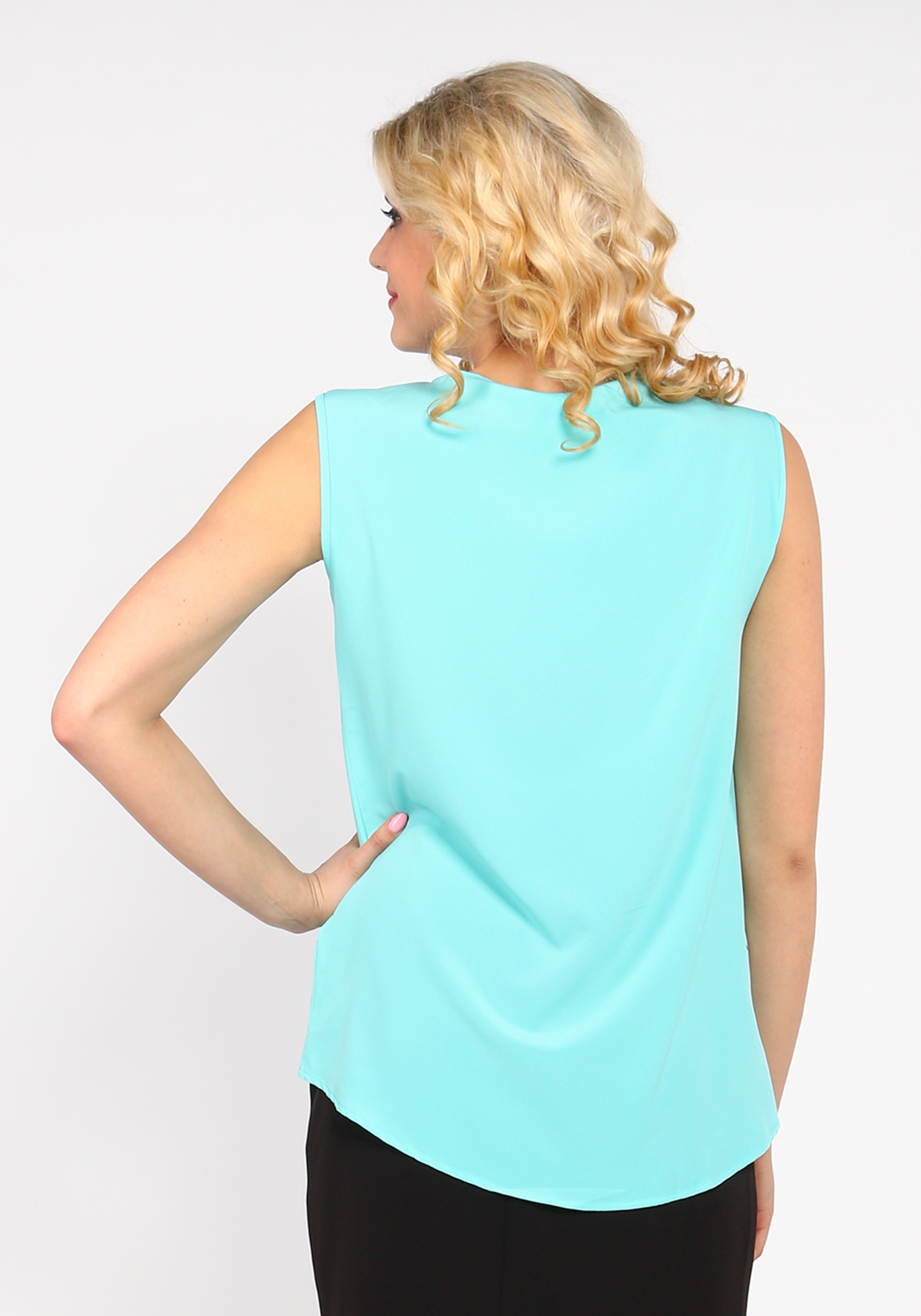 Блуза с удлиненной спинкой Milana Style, размер 48, цвет мятный - фото 3