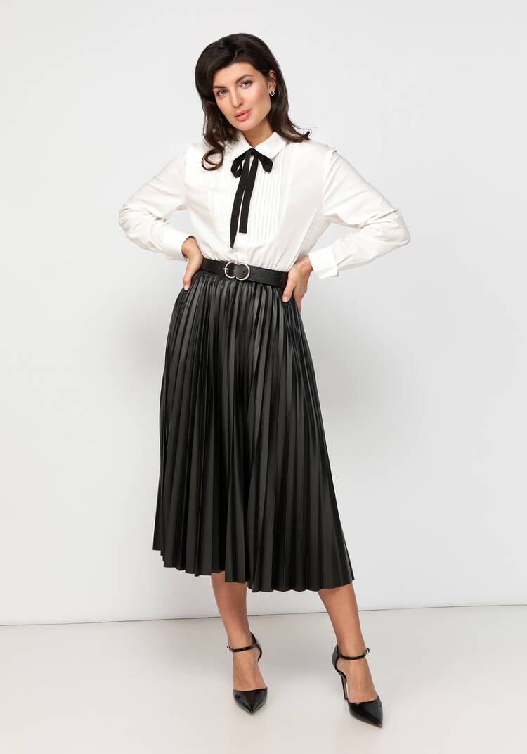 Юбка плиссированная из экокожи шир.  750, рис. 15