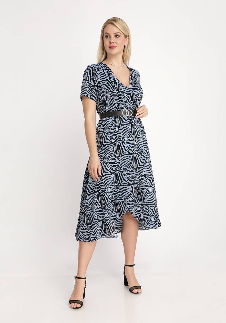 Платье с запахом с принтом Зебра шир.  750, рис. 8