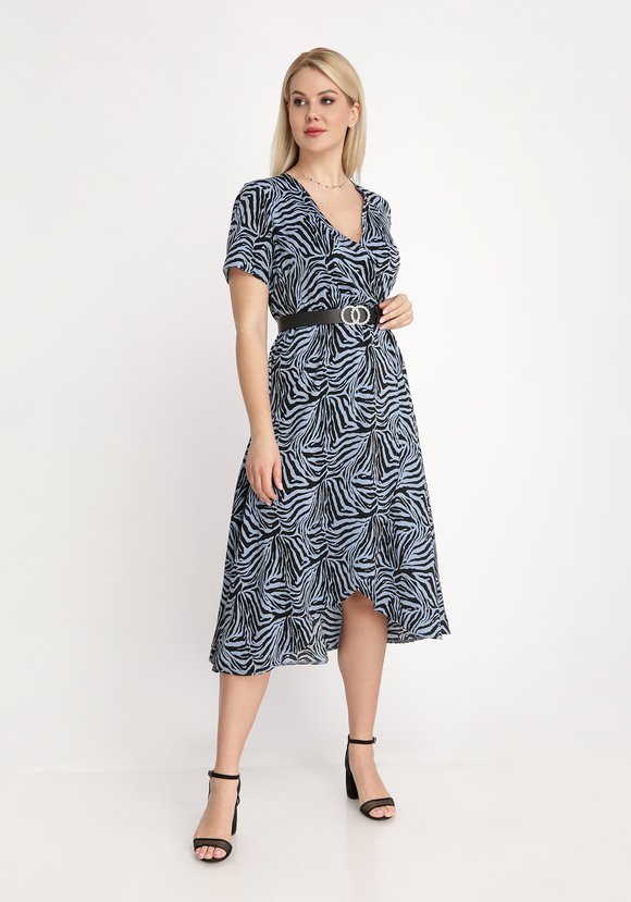 Платье с запахом с принтом Зебра шир.  580, рис. 8
