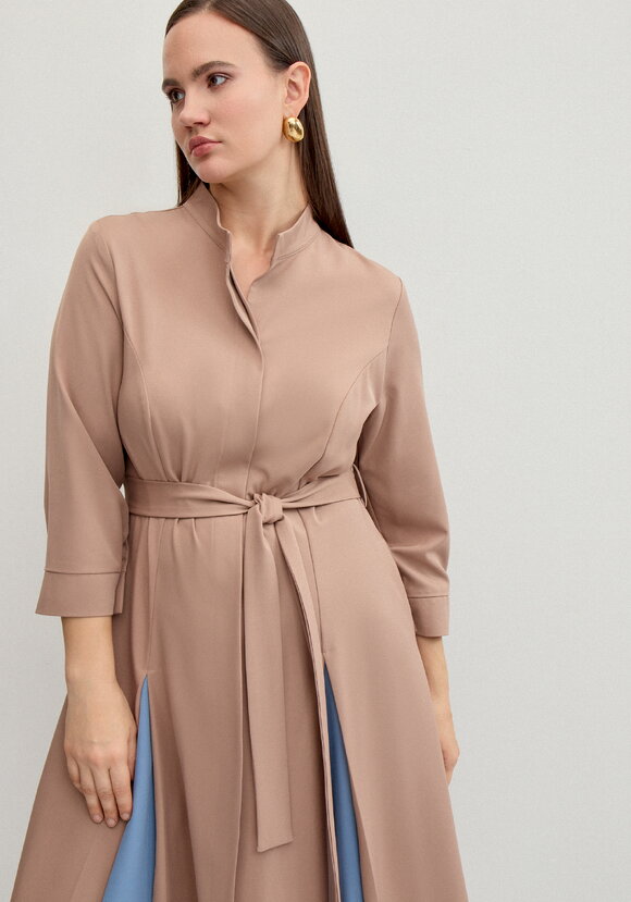 Платье с контрастными вставками в складках шир.  580, рис. 2