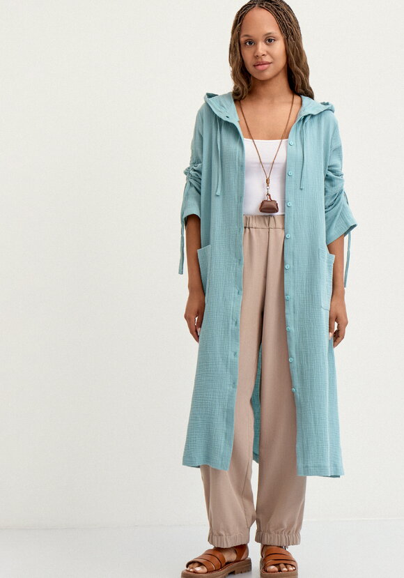 Пыльник с капюшоном свободного силуэта шир.  580, рис. 26