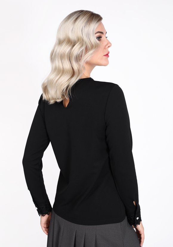 Блуза с кружевными манжетами шир.  580, рис. 6