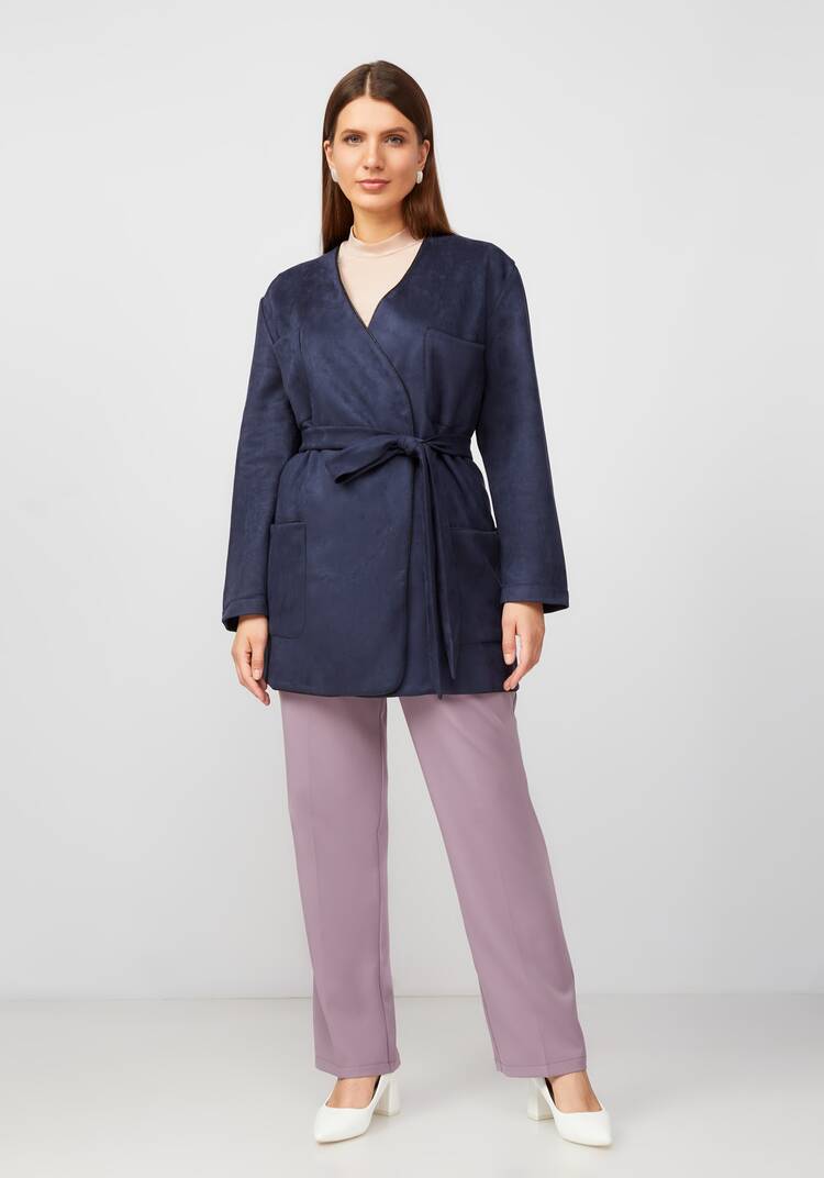 Жакет с карманами из эко-замши шир.  750, рис. 26