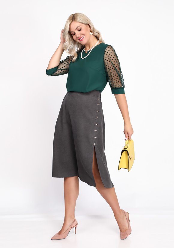 Блуза с рукавами в горошек шир.  580, рис. 7