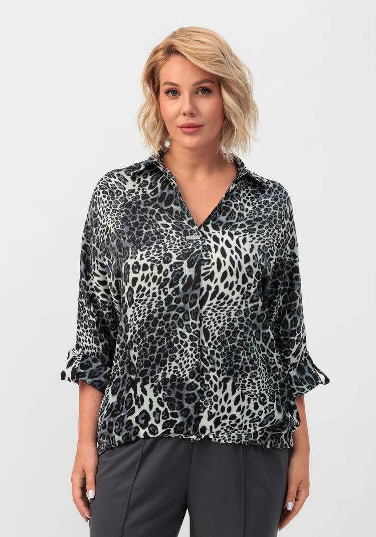 Блуза с патами на рукавах и брошью шир.  750, рис. 12