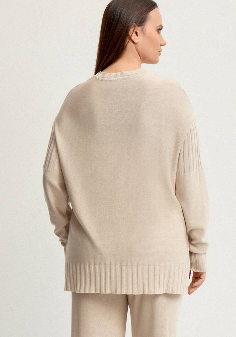 Джемпер женский со структурными полосами шир.  750, рис. 3