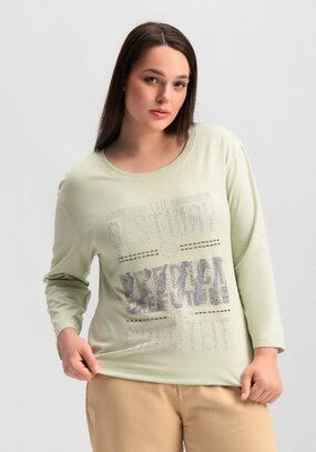 Лонгслив с декором из страз