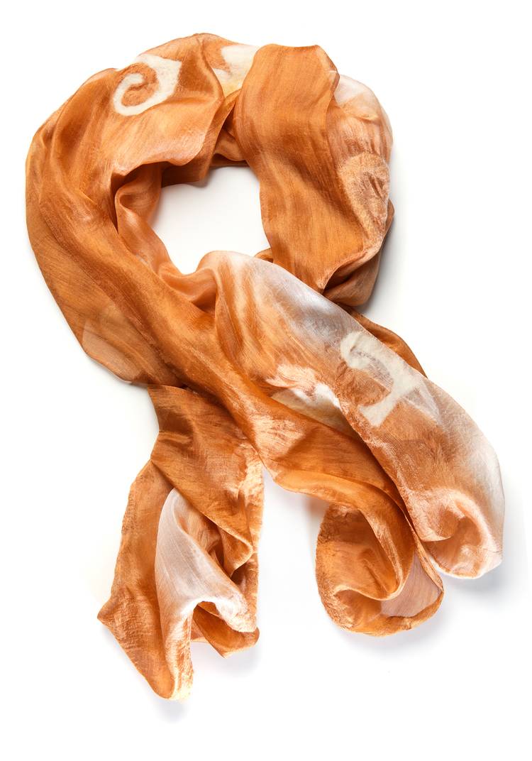 Палантин из шелка ручной работы шир.  750, рис. 4