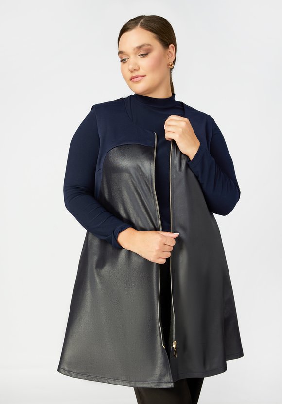 Жилет на молнии с круглым воротом шир.  580, рис. 1