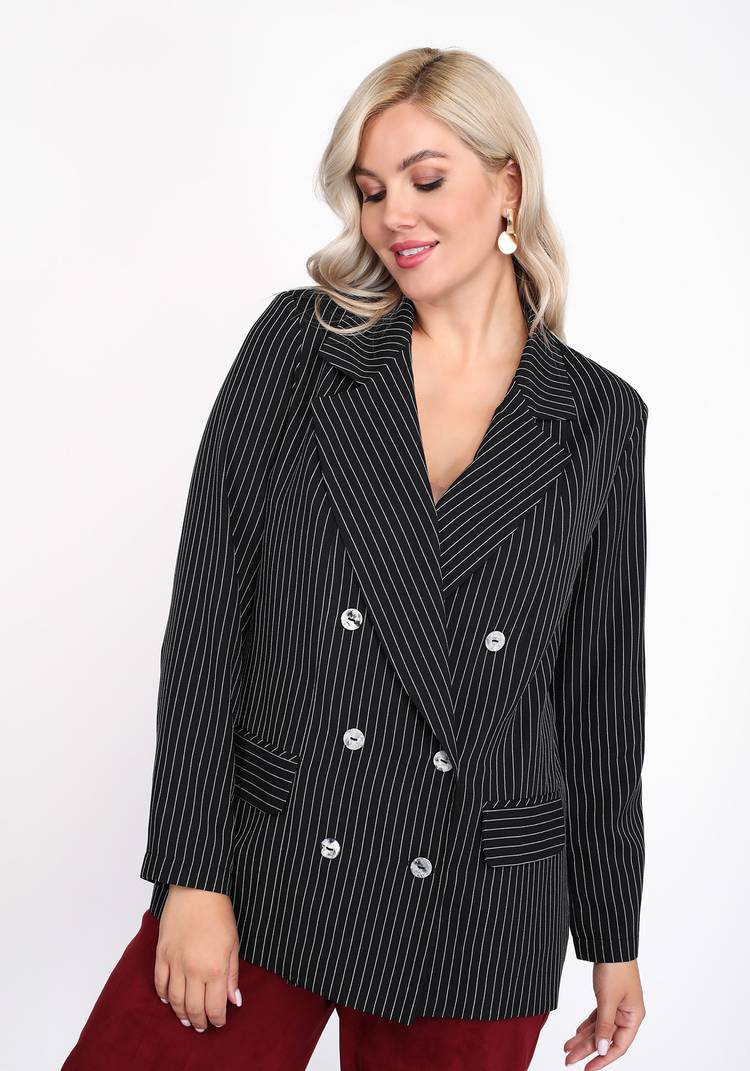 Жакет двубортный в полоску шир.  750, рис. 13