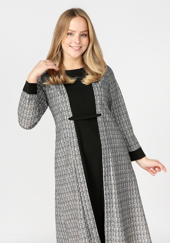 Платье с контрастными вставками и поясом шир.  580, рис. 6