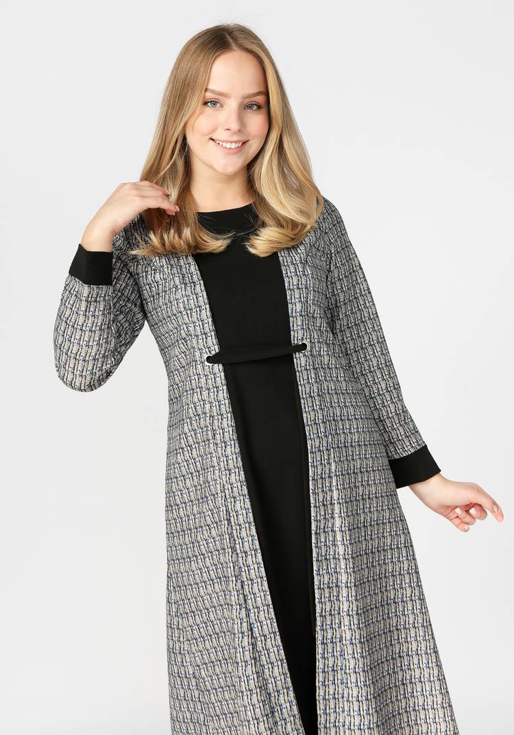 Платье с контрастными вставками и поясом шир.  750, рис. 6