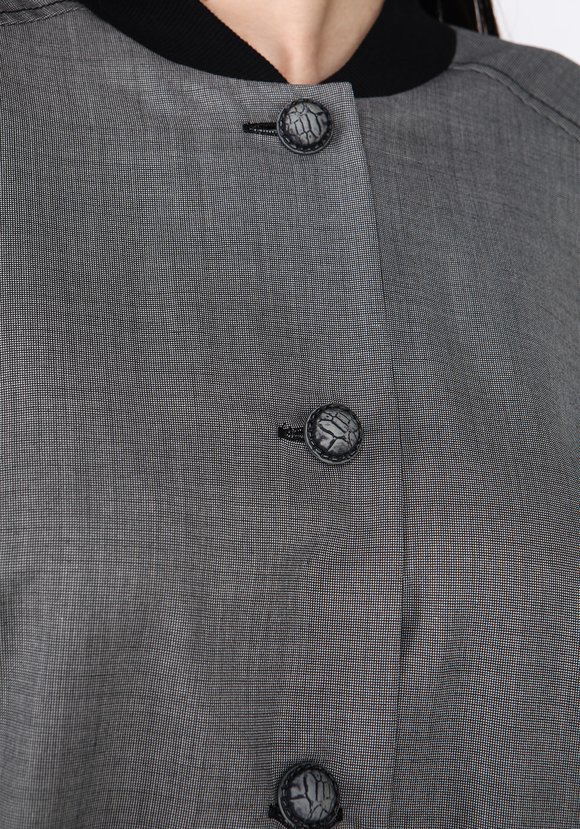 Бомбер на пуговицах и свободного кроя шир.  580, рис. 8